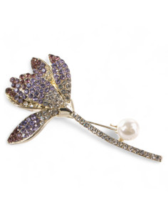 BROSZKA BROSZA ELEGANCKI  KWIATEK z CYRKONIAMIFIOLETOWY... 2