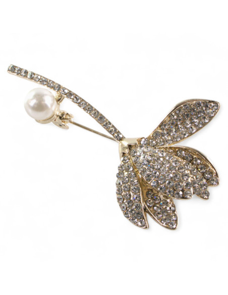 BROSZKA BROSZA ELEGANCKI  KWIATEK z CYRKONIAMI CRYSTAL LOLITA AKCESORIA