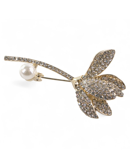 BROSZKA BROSZA ELEGANCKI  KWIATEK z CYRKONIAMI CRYSTAL LOLITA AKCESORIA