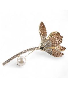 BROSZKA BROSZA ELEGANCKI  KWIATEK z CYRKONIAMI RÓŻOWY... 2