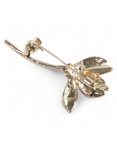 BROSZKA BROSZA ELEGANCKI  KWIATEK z CYRKONIAMI...