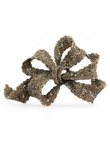 BROSZKA BROSZA Wiktoriańska Ażurowa Kokarda...