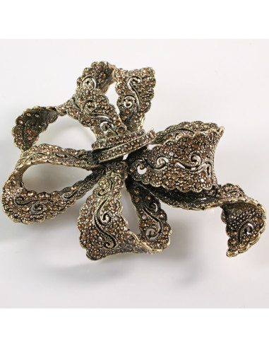 BROSZKA BROSZA Wiktoriańska Ażurowa Kokarda...