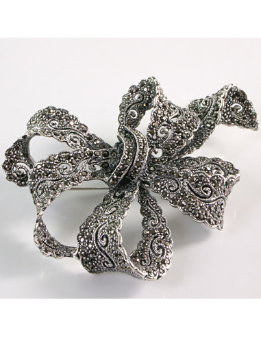 BROSZKA BROSZA Wiktoriańska Ażurowa Kokarda...