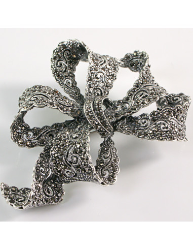 BROSZKA BROSZA Wiktoriańska Ażurowa Kokarda...