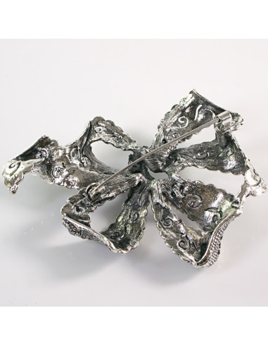 BROSZKA BROSZA Wiktoriańska Ażurowa Kokarda...