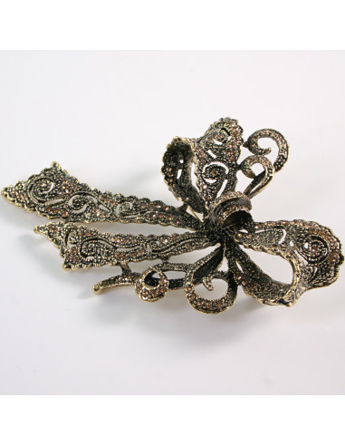 BROSZKA BROSZA Wiktoriańska Ażurowa Kokarda...