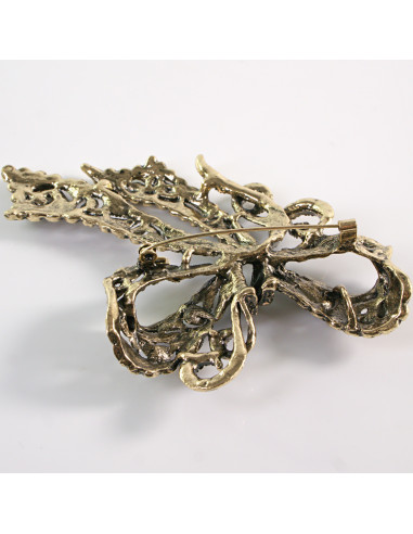 BROSZKA BROSZA Wiktoriańska Ażurowa Kokarda...