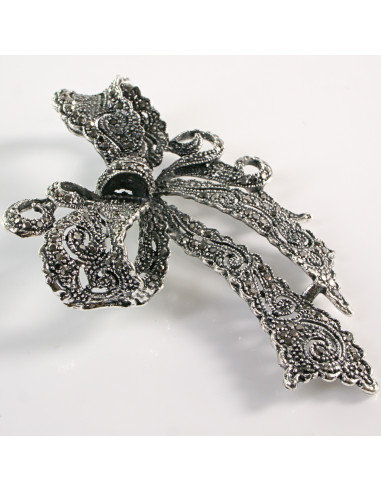 BROSZKA BROSZA Wiktoriańska Ażurowa Kokarda...