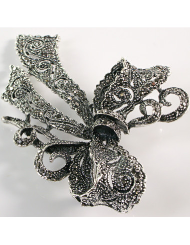 BROSZKA BROSZA Wiktoriańska Ażurowa Kokarda...