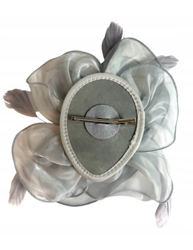 KWIAT Z MATERIAŁU na GŁOWĘ BROSZKA KOKARDA...