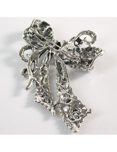 BROSZKA BROSZA Wiktoriańska Ażurowa Kokarda...