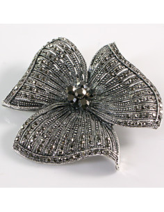 BROSZKA BROSZA Wiktoriański  Ażurowy KWIAT  Stare Srebro...