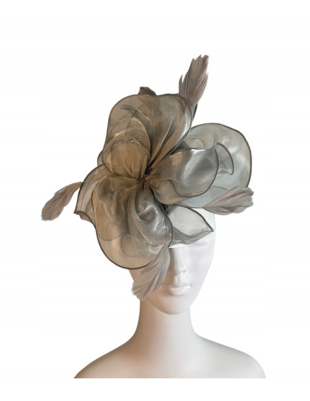 KWIAT Z MATERIAŁU na GŁOWĘ BROSZKA KOKARDA FASCYNATOR Lolita Accessories