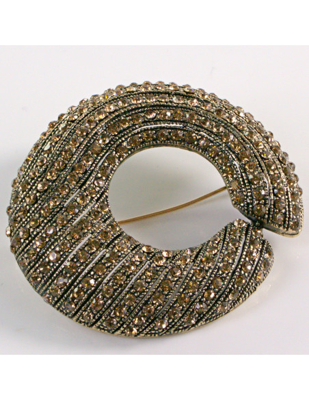 BROSZKA BROSZA Wiktoriański  Ażurowy WIENIEC  Stare Złoto Lolita Akcesoria