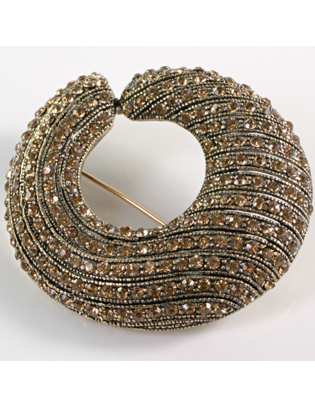 BROSZKA BROSZA Wiktoriański  Ażurowy WIENIEC  Stare Złoto Lolita Akcesoria