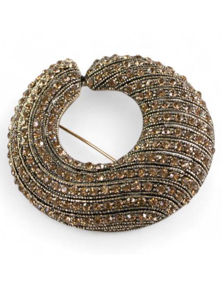 BROSZKA BROSZA Wiktoriański  Ażurowy WIENIEC  Stare Złoto Lolita Akcesoria