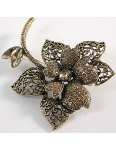 BROSZKA BROSZA Wiktoriański  Ażurowy KWIAT  Stare Złoto...