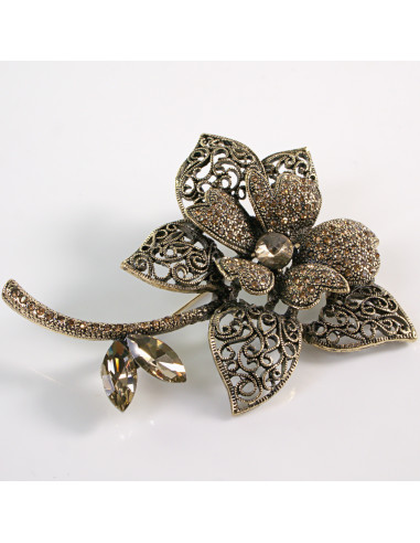 BROSZKA BROSZA Wiktoriański  Ażurowy KWIAT...