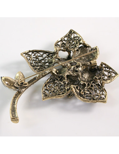 BROSZKA BROSZA Wiktoriański  Ażurowy KWIAT...