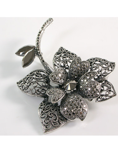 BROSZKA BROSZA Wiktoriański  Ażurowy KWIAT...