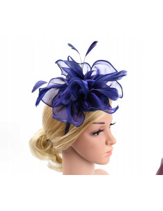 KWIAT Z MATERIAŁU na GŁOWĘ BROSZKA KOKARDA FASCYNATOR... 2