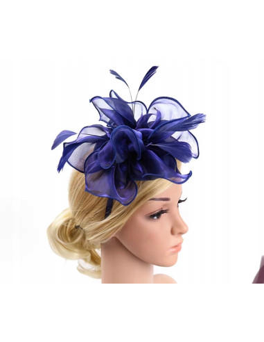 KWIAT Z MATERIAŁU na GŁOWĘ BROSZKA KOKARDA...