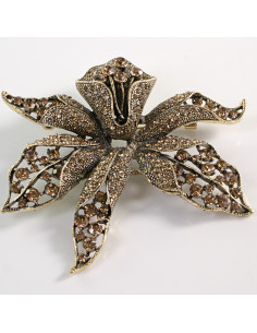BROSZKA BROSZA Wiktoriański  Ażurowy KWIAT  Stare Złoto...