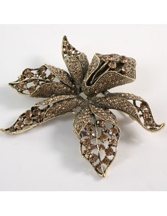 BROSZKA BROSZA Wiktoriański  Ażurowy KWIAT  Stare Złoto... 2