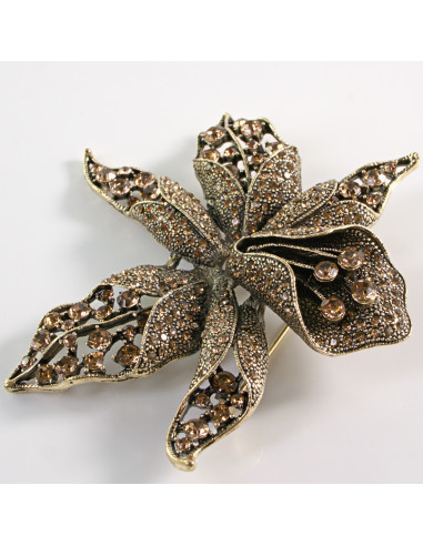 BROSZKA BROSZA Wiktoriański  Ażurowy KWIAT...