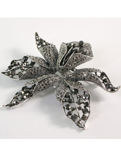 BROSZKA BROSZA Wiktoriański  Ażurowy KWIAT  Stare Srebro... 2