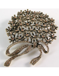 BROSZKA BROSZA Wiktoriański  Ażurowy KWIAT  Stare Złoto...