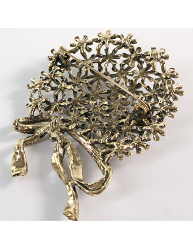 BROSZKA BROSZA Wiktoriański  Ażurowy KWIAT...