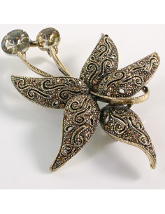 BROSZKA BROSZA Wiktoriański  Ażurowy KWIAT  Stare Złoto...