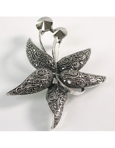 BROSZKA BROSZA Wiktoriański  Ażurowy KWIAT...