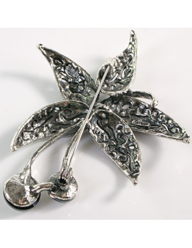 BROSZKA BROSZA Wiktoriański  Ażurowy KWIAT...