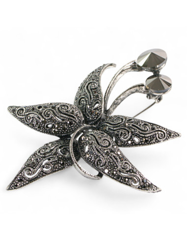 BROSZKA BROSZA Wiktoriański  Ażurowy KWIAT...
