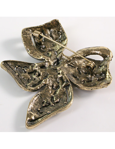 BROSZKA BROSZA Wiktoriańska Ażurowa Kokarda...