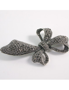 BROSZKA BROSZA Wiktoriańska  Kokarda Stare Srebro Lolita... 2