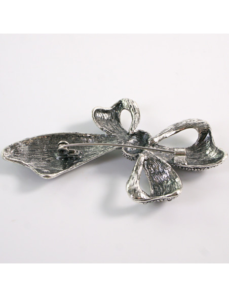 BROSZKA BROSZA Wiktoriańska  Kokarda Stare Srebro Lolita Akcesoria