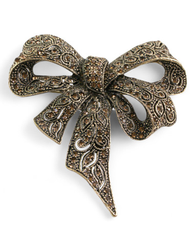 BROSZKA BROSZA Wiktoriańska Ażurowa Kokarda...