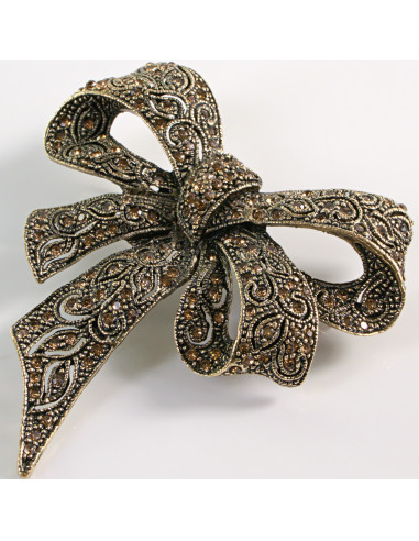 BROSZKA BROSZA Wiktoriańska Ażurowa Kokarda...