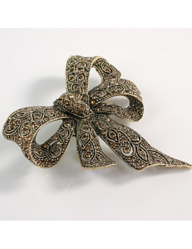 BROSZKA BROSZA Wiktoriańska Ażurowa Kokarda...