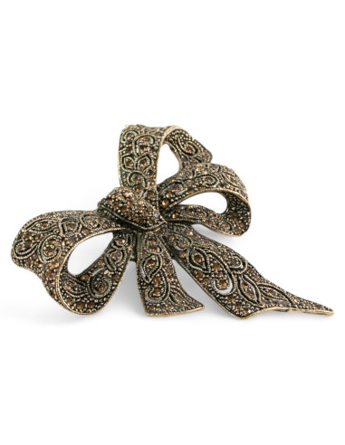 BROSZKA BROSZA Wiktoriańska Ażurowa Kokarda...