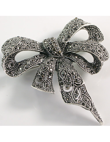 BROSZKA BROSZA Wiktoriańska Ażurowa Kokarda...