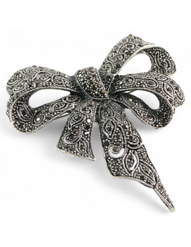 BROSZKA BROSZA Wiktoriańska Ażurowa Kokarda...