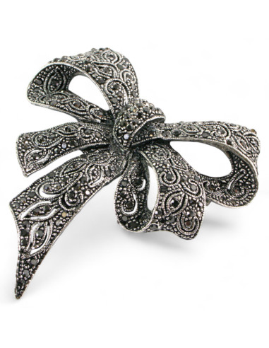 BROSZKA BROSZA Wiktoriańska Ażurowa Kokarda...