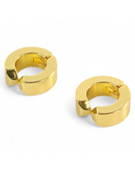 Fake kolczyki nausznica ze stali chirurgicznej Klips Unisex ZŁOTY  1 cm