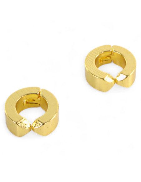 Fake kolczyki nausznica ze stali chirurgicznej Klips Unisex ZŁOTY  1 cm