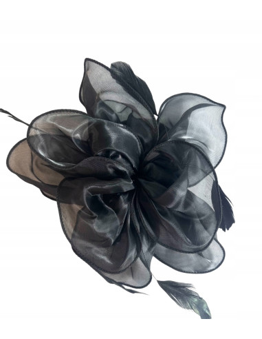 KWIAT Z MATERIAŁU na GŁOWĘ BROSZKA KOKARDA...